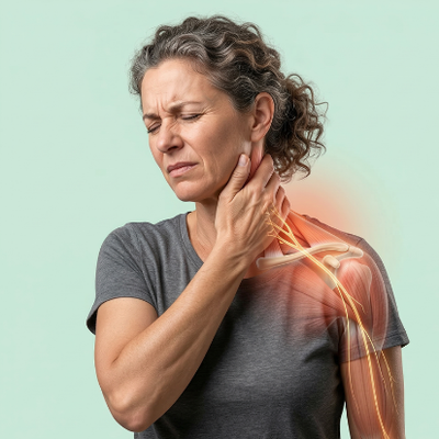 Dolor de cuello que se extiende hacia los brazose